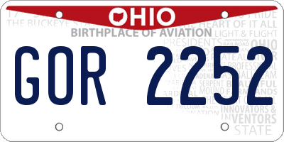 OH license plate GOR2252