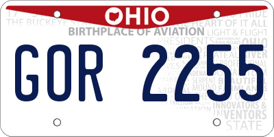 OH license plate GOR2255