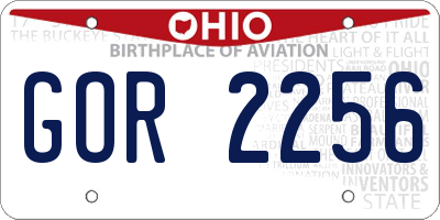 OH license plate GOR2256