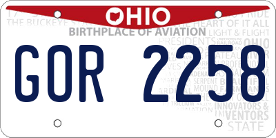 OH license plate GOR2258