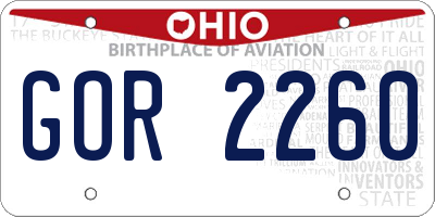 OH license plate GOR2260