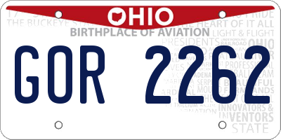 OH license plate GOR2262