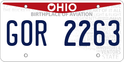 OH license plate GOR2263