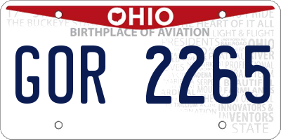 OH license plate GOR2265