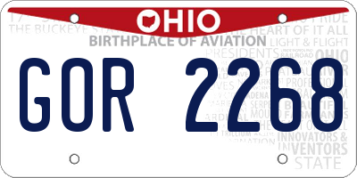 OH license plate GOR2268