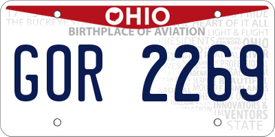 OH license plate GOR2269