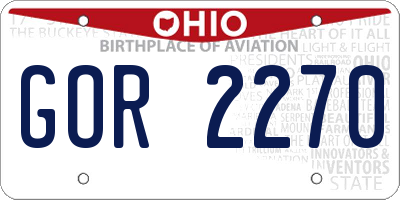 OH license plate GOR2270