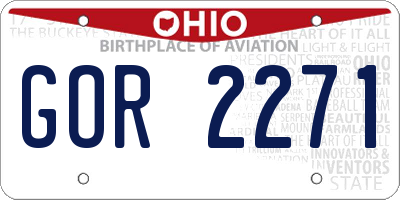 OH license plate GOR2271