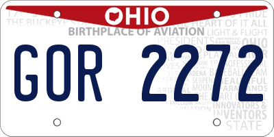 OH license plate GOR2272