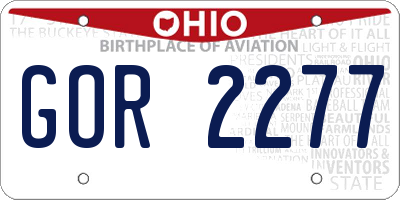 OH license plate GOR2277