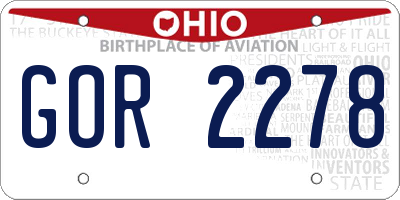 OH license plate GOR2278