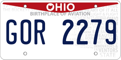 OH license plate GOR2279