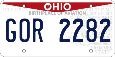 OH license plate GOR2282