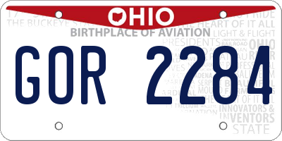 OH license plate GOR2284