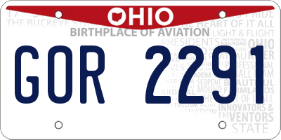 OH license plate GOR2291