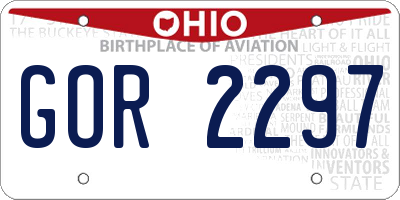 OH license plate GOR2297