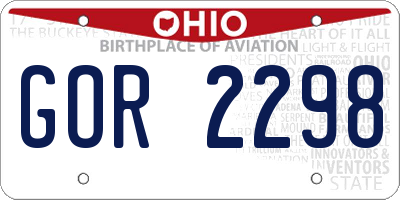 OH license plate GOR2298