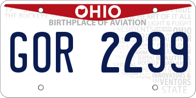 OH license plate GOR2299