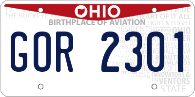 OH license plate GOR2301