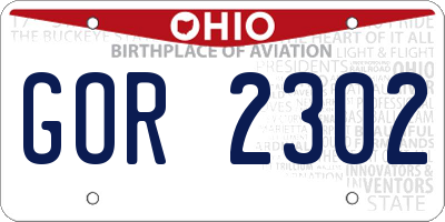 OH license plate GOR2302