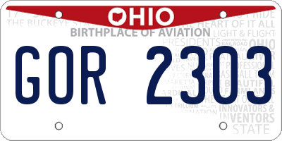 OH license plate GOR2303