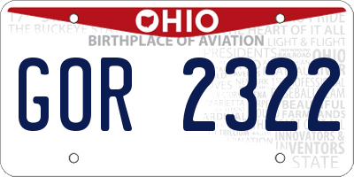 OH license plate GOR2322