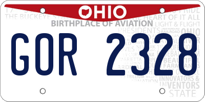 OH license plate GOR2328