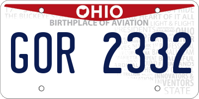 OH license plate GOR2332