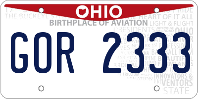 OH license plate GOR2333