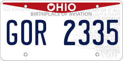 OH license plate GOR2335