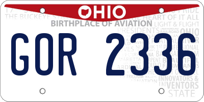 OH license plate GOR2336