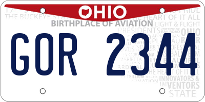 OH license plate GOR2344