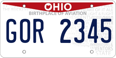 OH license plate GOR2345