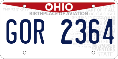 OH license plate GOR2364