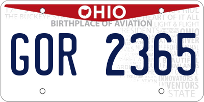 OH license plate GOR2365