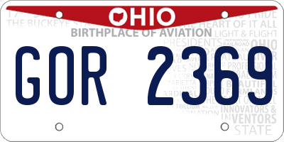 OH license plate GOR2369