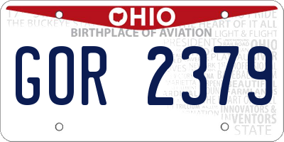 OH license plate GOR2379
