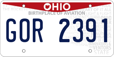 OH license plate GOR2391