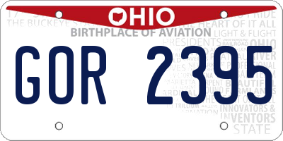 OH license plate GOR2395