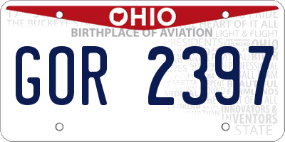 OH license plate GOR2397