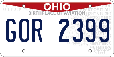 OH license plate GOR2399
