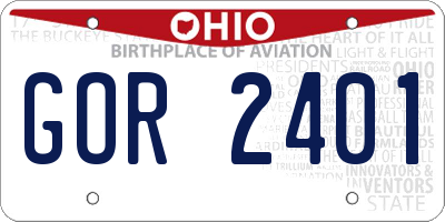 OH license plate GOR2401