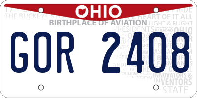 OH license plate GOR2408