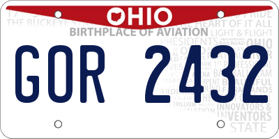 OH license plate GOR2432