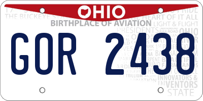OH license plate GOR2438