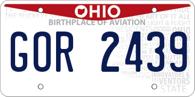 OH license plate GOR2439