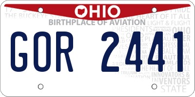 OH license plate GOR2441