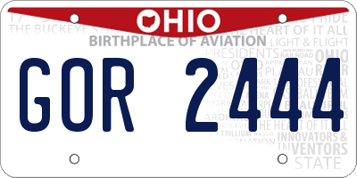 OH license plate GOR2444