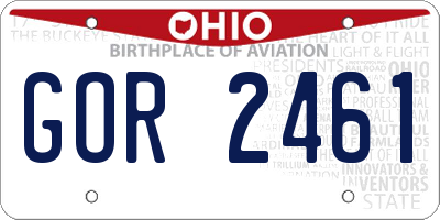 OH license plate GOR2461