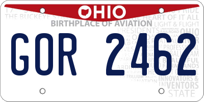 OH license plate GOR2462